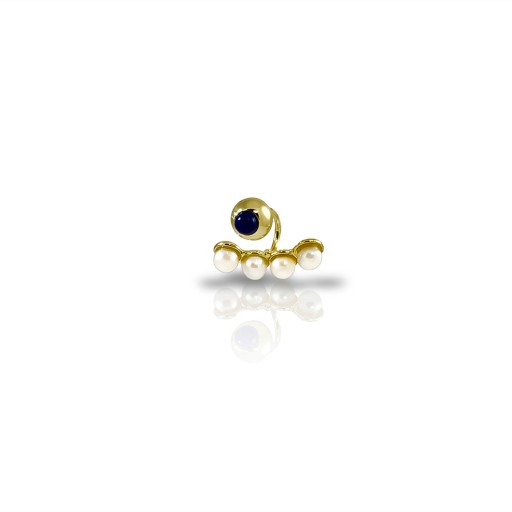 Gold Plated | Lapis & Pearl Earrings