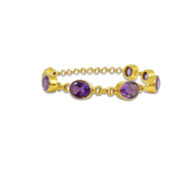 Gold-Plated Amethyst Bracelet