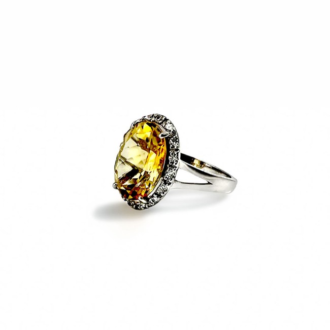 Silver | Oval Citrine Ring