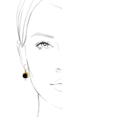 Gold | Black Onyx Earrings 2