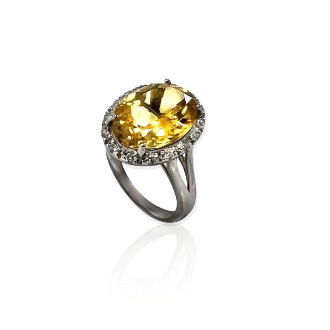 Silver | Oval Citrine Ring