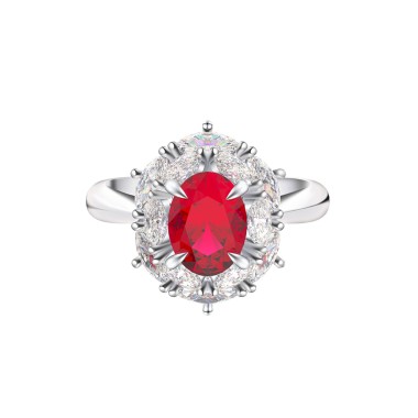 Silver | Oval Shape Ruby Ring 2