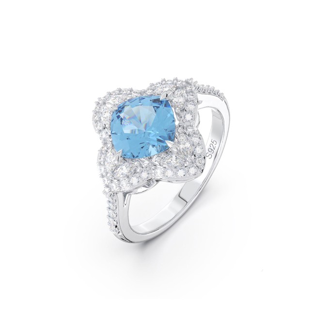 Silver | Aquamarine Ring