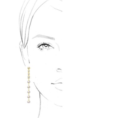 Gold Plated | Pearl and Diamonds Drop Earrings 2