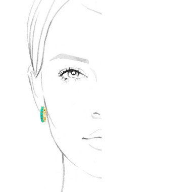Gold Plated | Turquoise & Diamonds Hoops 2