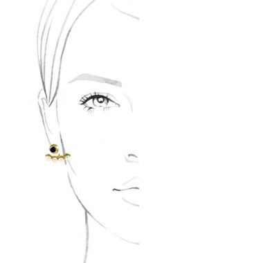 Gold Plated | Lapis & Pearl Earrings 2