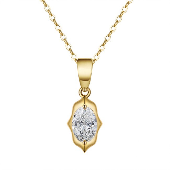 Gold plated | Diamond Pendant & Chain