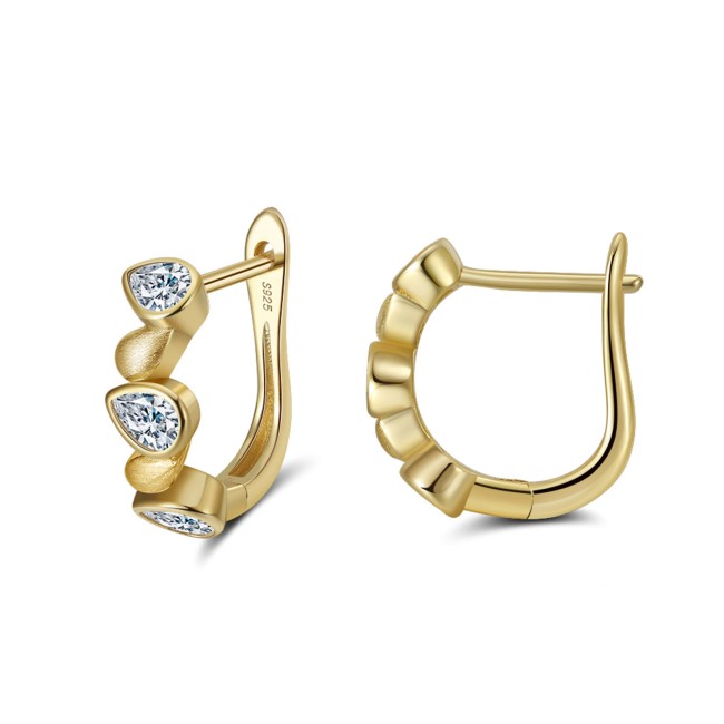 Gold Plated | Diamond Hoops