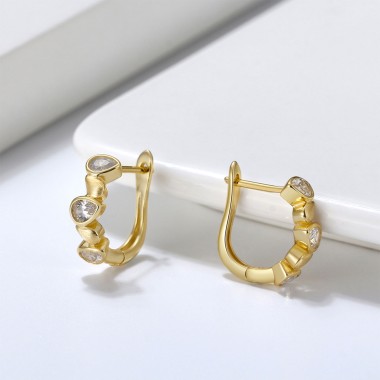 Gold Plated | Diamond Hoops 2