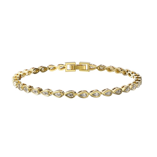 Gold Plated Tennis Pear Shape Bracelet