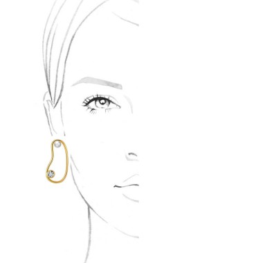 Gold Plated | Pearl and Diamond Artistic Stud 2