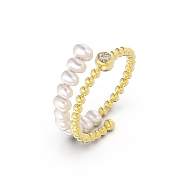 Gold Plated | Pearl and Simulate Diamond