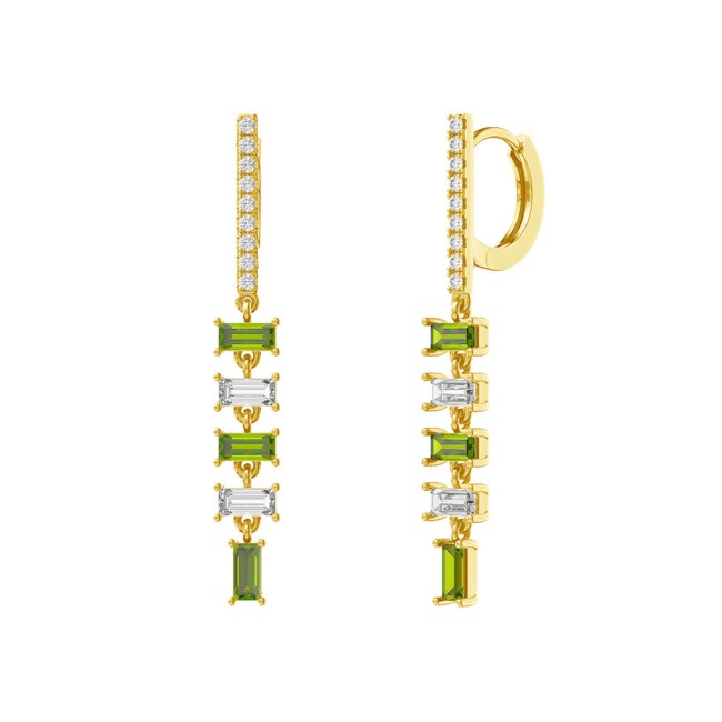 Gold Plated | Peridot And CZ Earrings