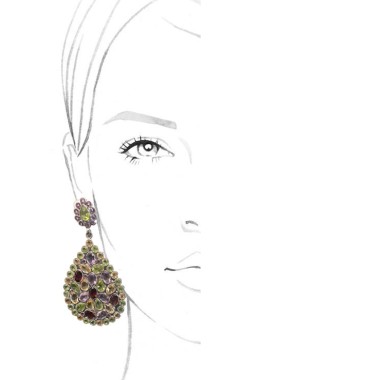Silver | Garnet - Peridot - amethyst Earrings 2
