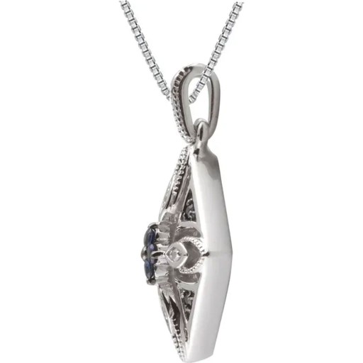 Silver | Natural Blue Sapphire & Natural Diamond