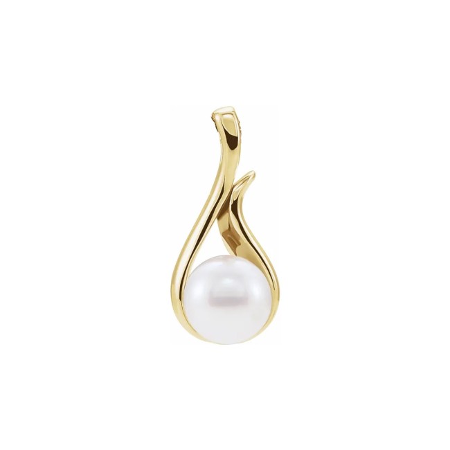 Gold | Cultured White Freshwater Pearl Pendant