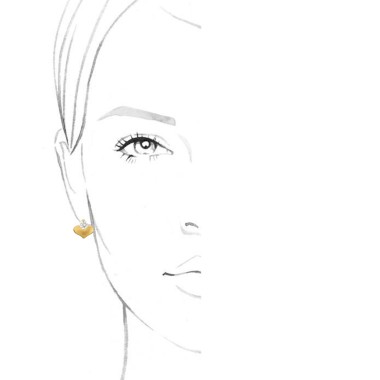 Gold |Diamond Simulate Heart Earrings 2