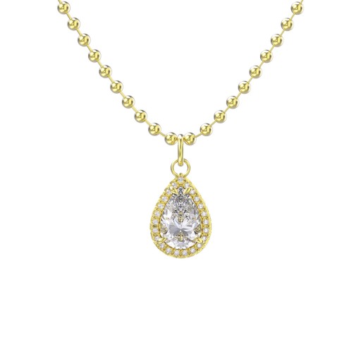Gold Plated | Diamond Tear Shape Pendant