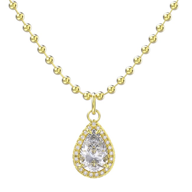 Gold Plated | Diamond Tear Shape Pendant