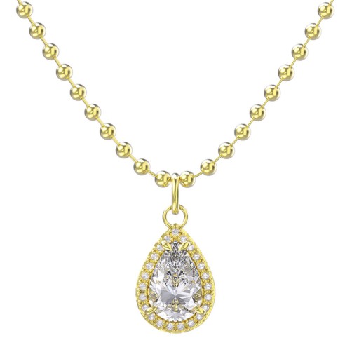 Gold Plated | Diamond Tear Shape Pendant