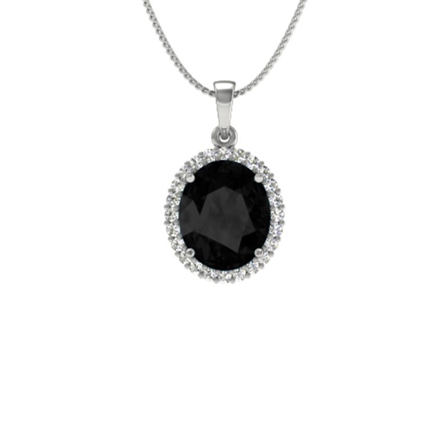 Silver | Black Onyx Oval Shape Pendant