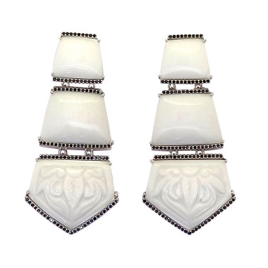 Silver | White Agate Earrings