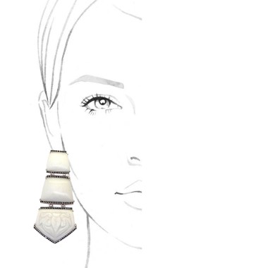 Silver | White Agate Earrings 2
