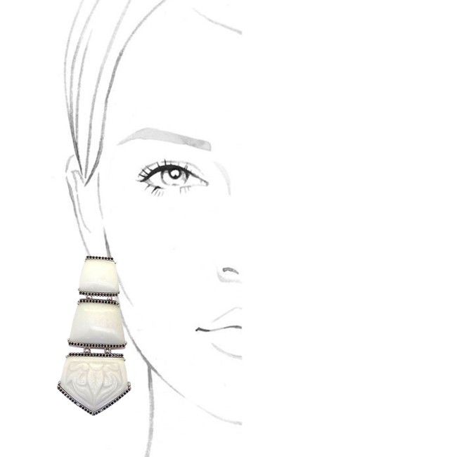 Silver | White Agate Earrings