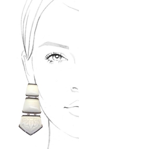 Silver | White Agate Earrings