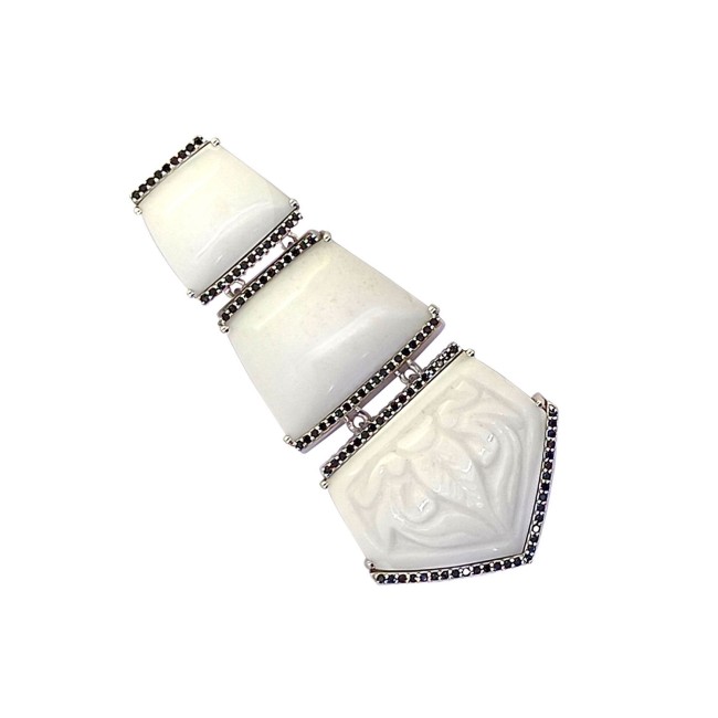 Silver | White Agate Earrings