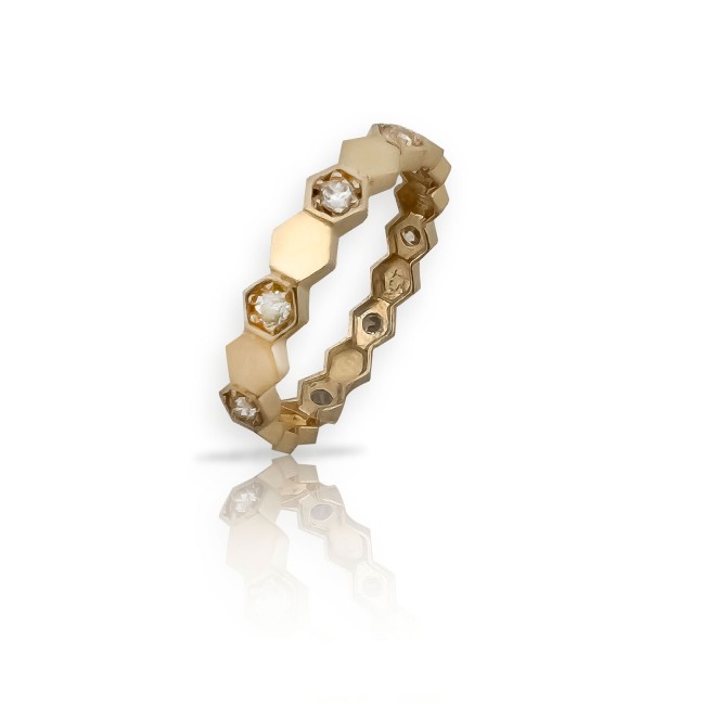 18K Gold | Hexagon Shape Band