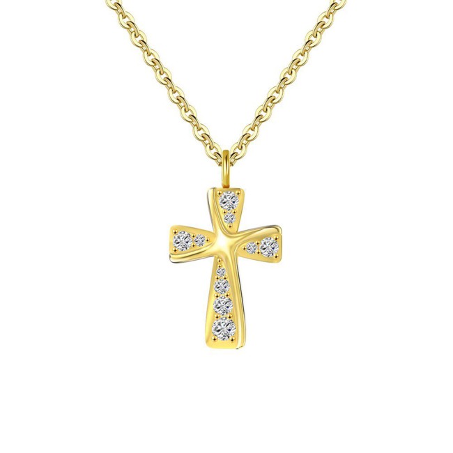 Gold Plated Cross | Diamond Necklace