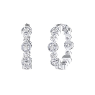 Gold Plated | Silver and Diamond Hoops 2