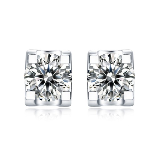 Silver | Diamond  Modern Stud