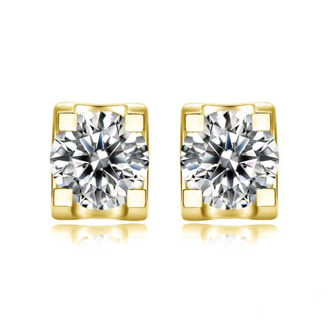 Silver | Diamond  Modern Stud