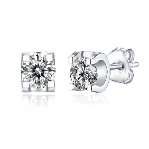 Silver | Diamond  Modern Stud