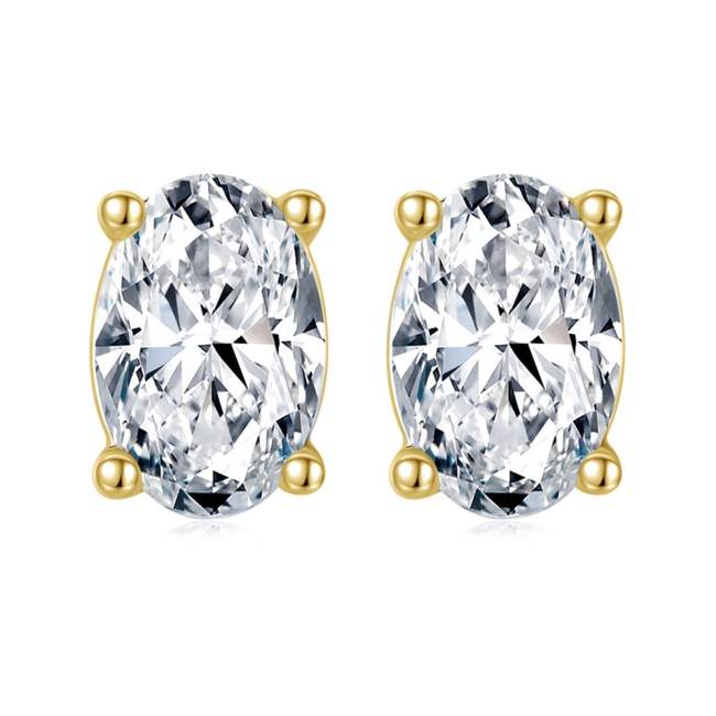 Silver | Diamond Oval Stud